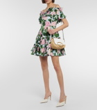 Oscar de la Renta Raffia and leather shoulder bag