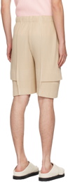 HOMME PLISSÉ ISSEY MIYAKE Beige Cargo Shorts