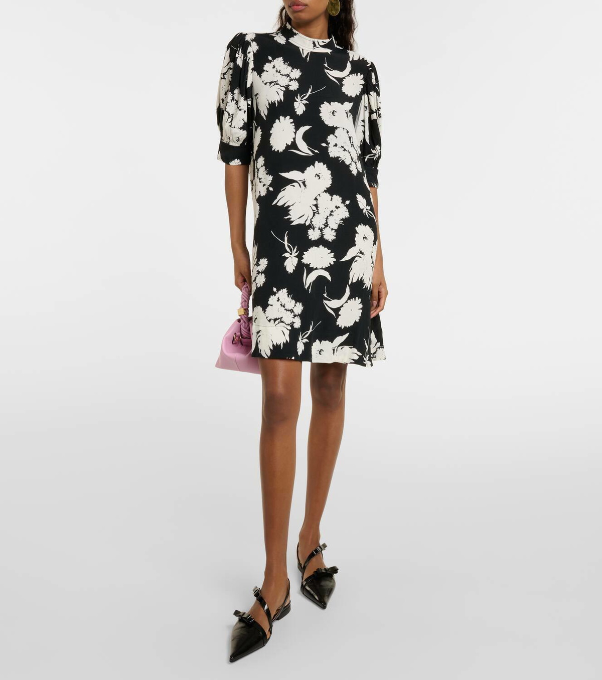 Ganni Printed crêpe minidress GANNI
