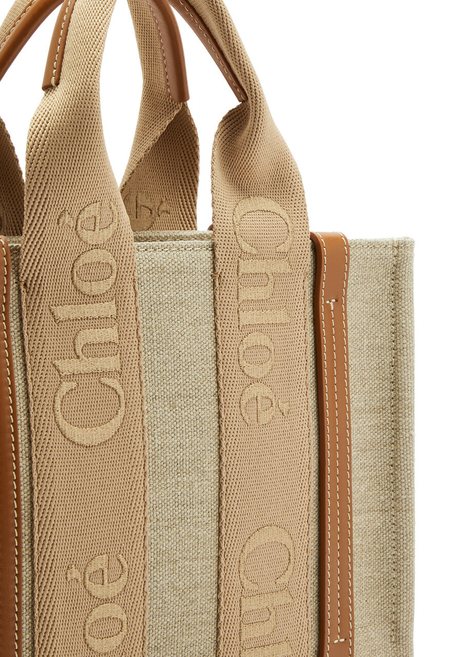 Chloe Woody Small Canvas Tote - Tan - One Size