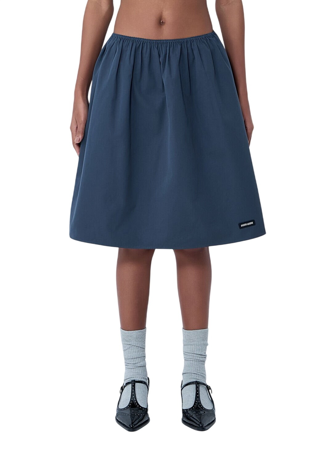 Miu Miu Midnight Blue Wool Blend Mini Skirt Miu Miu