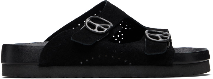 Photo: NEEDLES Black Double Strap Sandals