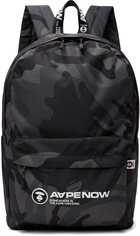 AAPE by A Bathing Ape Black Moonface Patch Camo Backpack