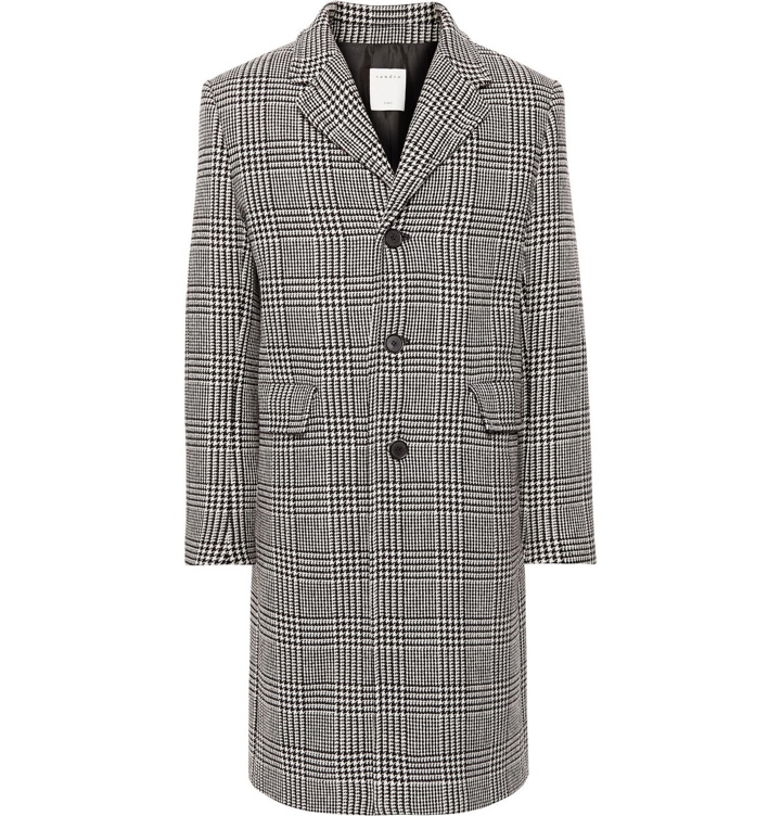 Photo: Sandro - Prince of Wales Checked Wool-Blend Coat - Black