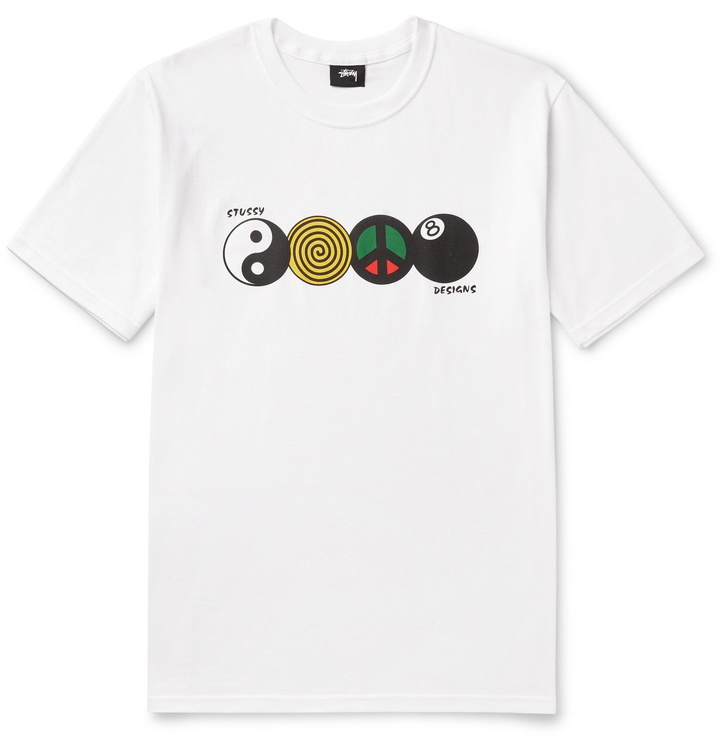 Photo: Stüssy - Harmony Printed Cotton-Jersey T-Shirt - White