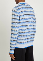 Casablanca Logo-appliquéd Patterned Cotton-knit Polo Jumper Multicoloured 1