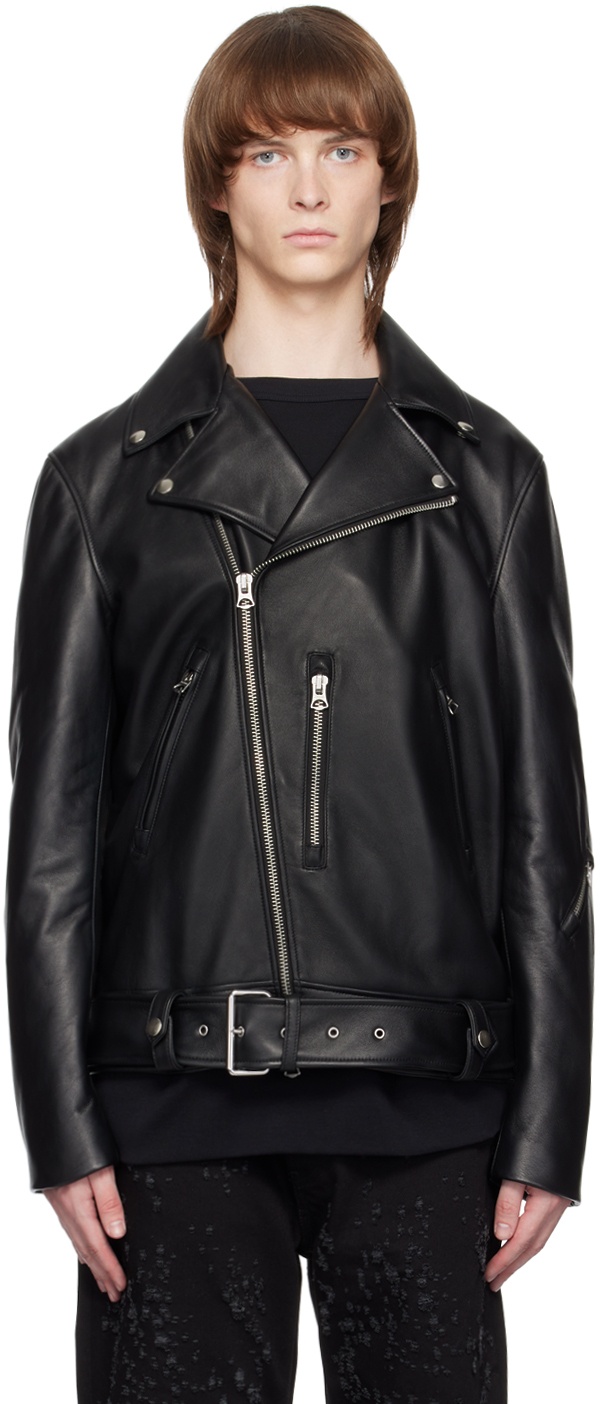 Acne Studios Black Biker Leather Jacket Acne Studios