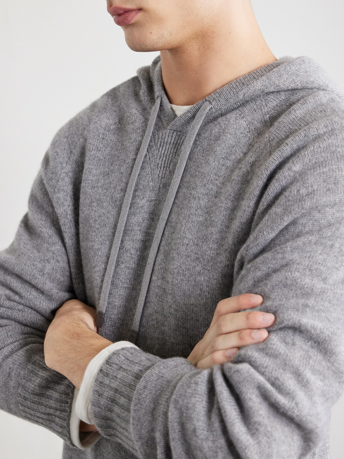TOM FORD - Logo-Embroidered Cashmere Hoodie - Gray