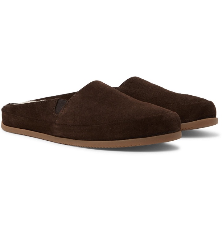 Photo: Mulo - Suede Backless Loafers - Brown