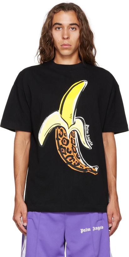 Photo: Palm Angels Black Leopard Banana T-Shirt