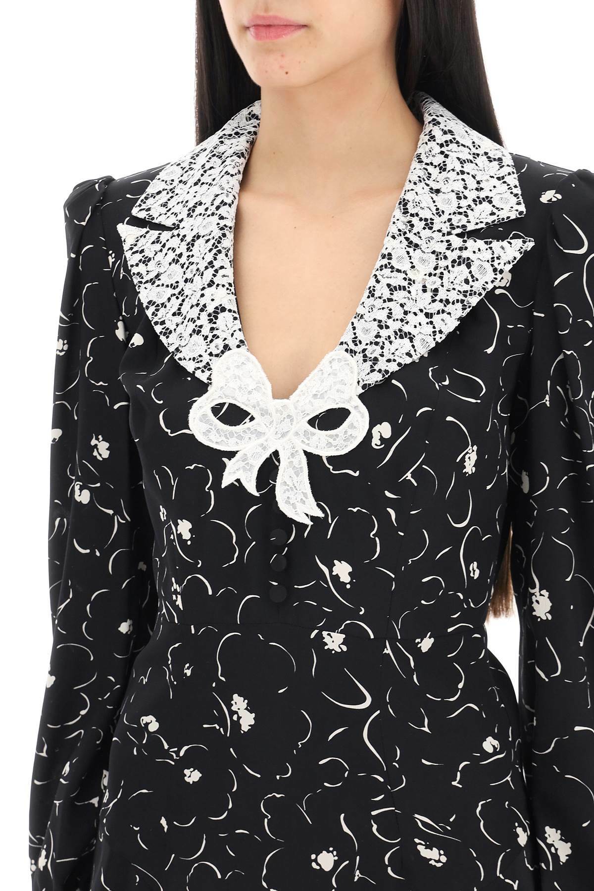 ALESSANDRA RICH mini dress with lace collar Black