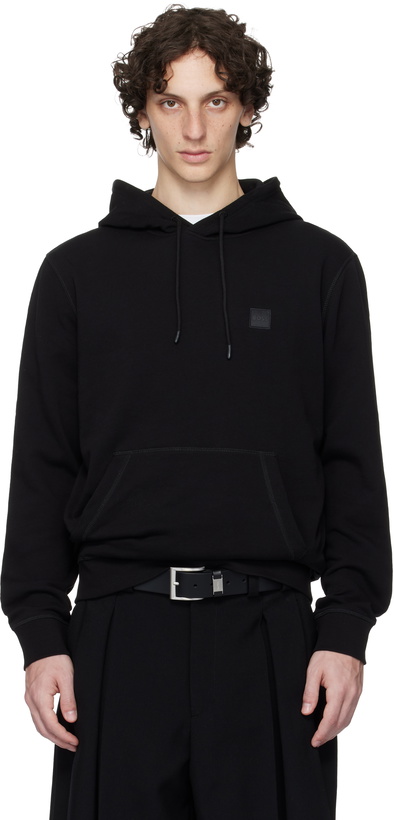 Photo: BOSS Black Regular-Fit Logo Patch Hoodie