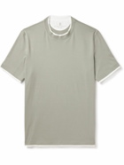 Brunello Cucinelli - Contrast-Tipped Cotton-Jersey T-Shirt - Green