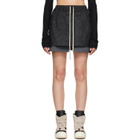Rick Owens DRKSHDW Black Tower Fog Denim Miniskirt