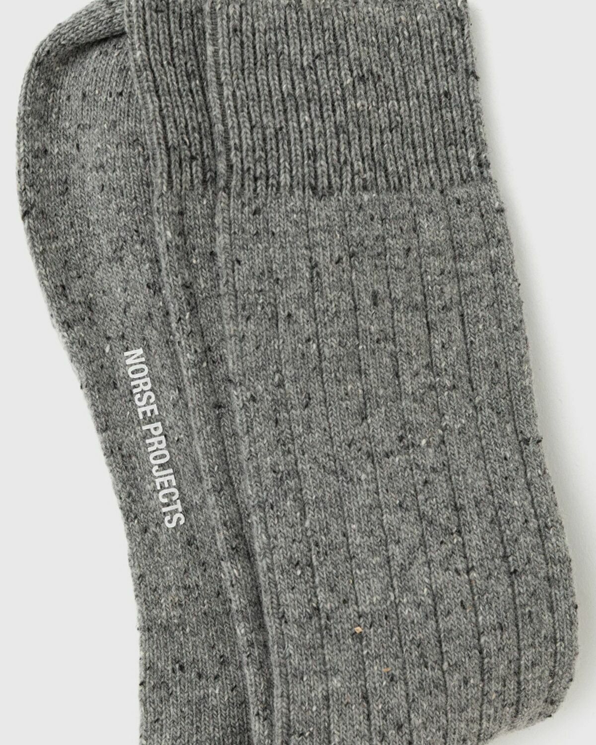 Norse Projects Bjarki Neps Wool Rib Sock Grey Men
