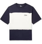 nanamica - Logo-Embroidered Colour-Block Cotton-Blend Piqué T-Shirt - Blue