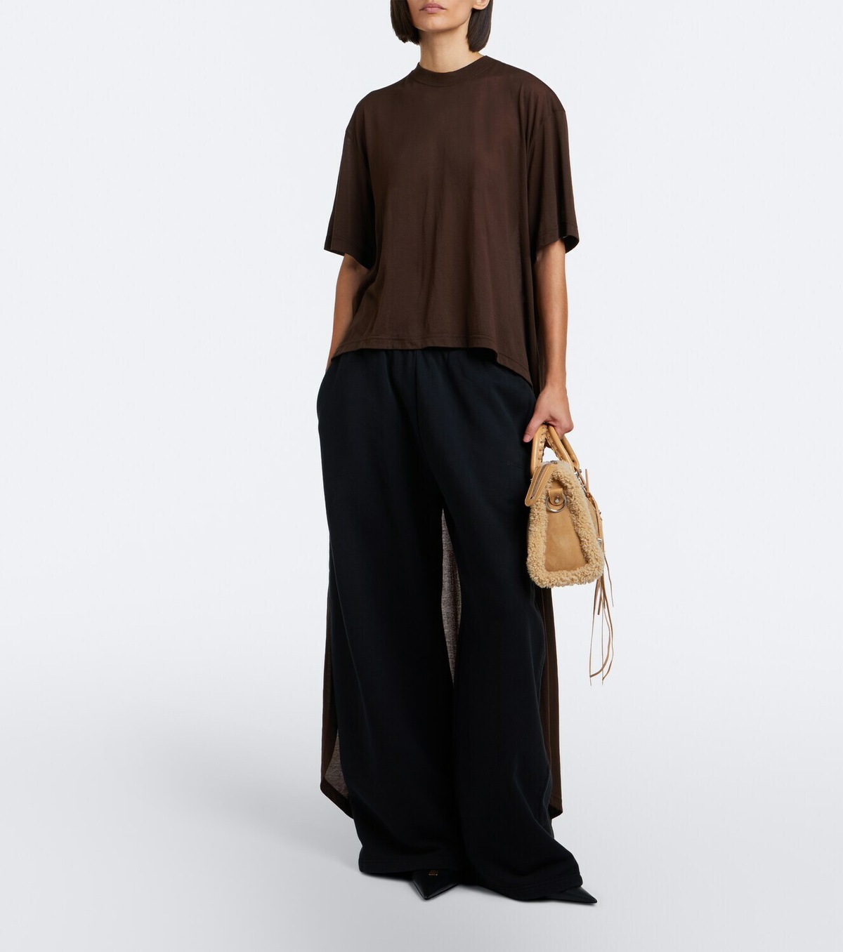 Balenciaga Le City Small suede top-handle bag