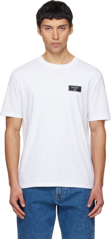 Photo: Balmain White Couture Label T-shirt