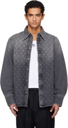 Marine Serre Gray Moon Laser LS Denim Shirt