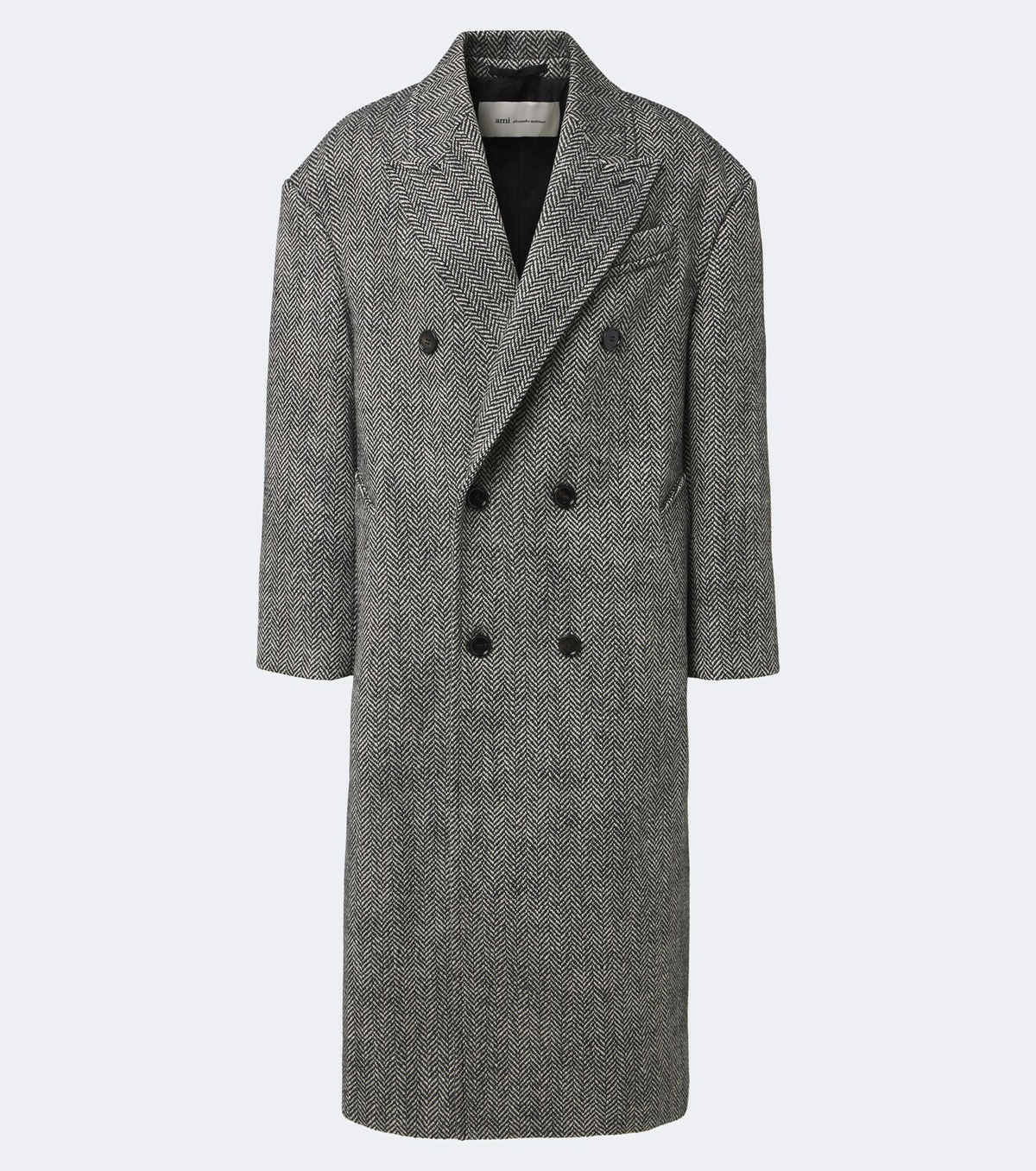 Ami Paris Herringbone double-breasted wool coat