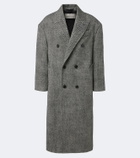 Ami Paris Herringbone double-breasted wool coat