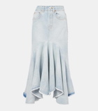 Vetements Godet denim midi skirt