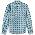 RRL Men's Universal Check Shirt in Blue