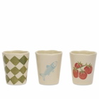 Damson Madder Women's Set Of 3- Nonna House Beaker Set in Yellow/Green 