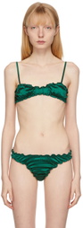 softandwet SSENSE Exclusive Green Frilled Bra