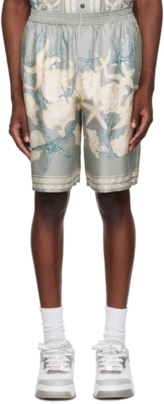 Photo: Versace Gray Barocco Sea Shorts