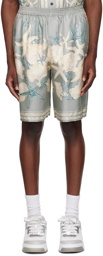 Versace Gray Barocco Sea Shorts