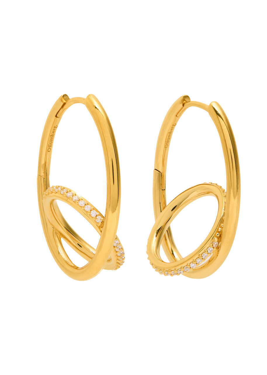 Otiumberg Spiralis Pavé 14kt Gold Vermeil Hoop Earrings - One Size