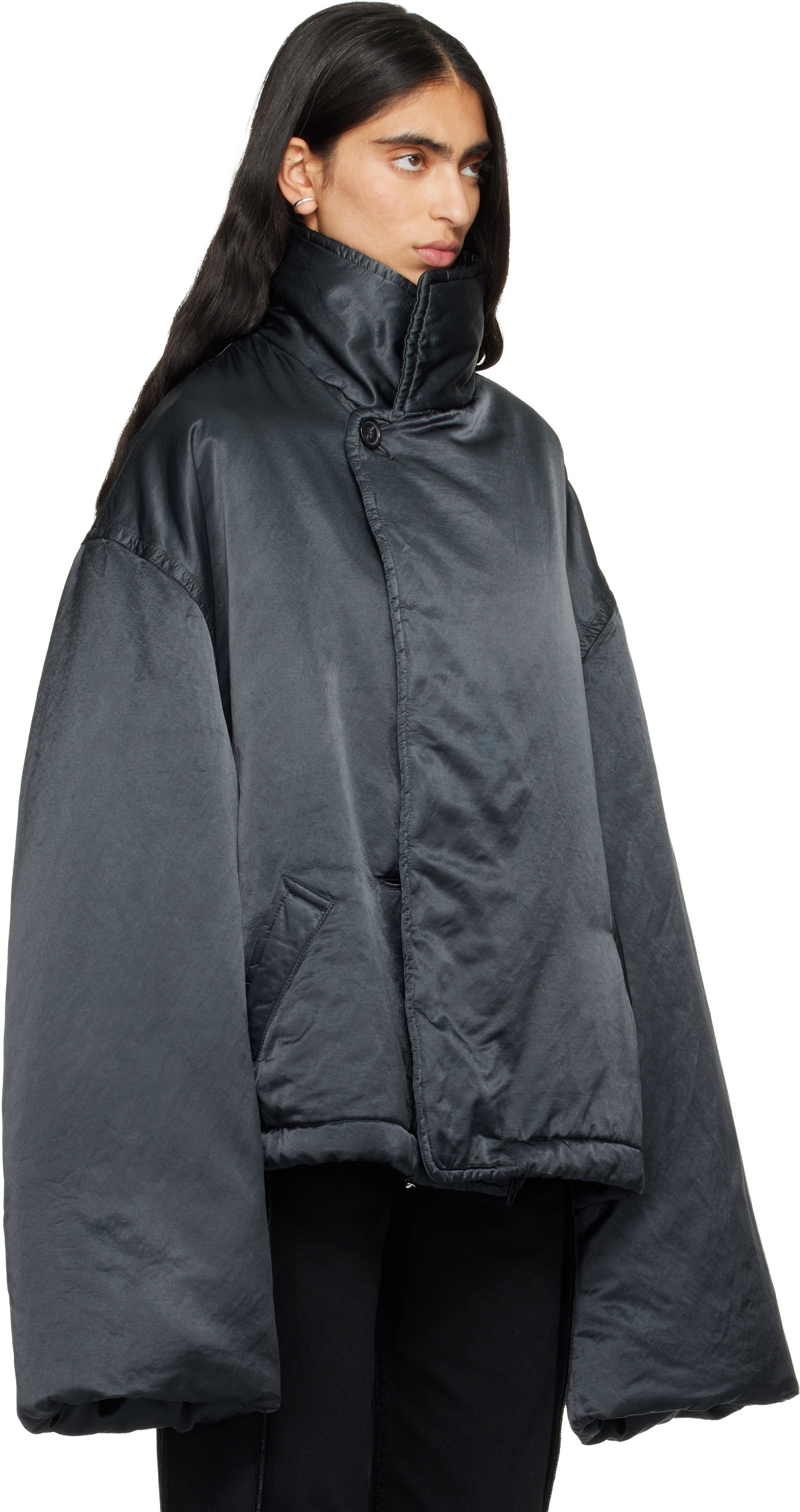 MM6 Maison Margiela Black Oversized Padded Jacket