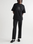 AMI PARIS - Logo-Print Organic Cotton-Jersey T-Shirt - Black