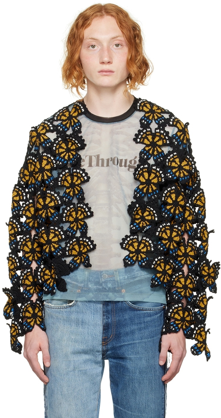 Doublet Black Floral Cardigan Doublet