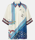 Alémais Printed silk satin shirt