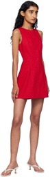 Mirror Palais Red 'La Robe en Rouge' Denim Minidress