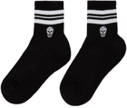 Alexander McQueen Black & White Stripe Skull Sport Socks