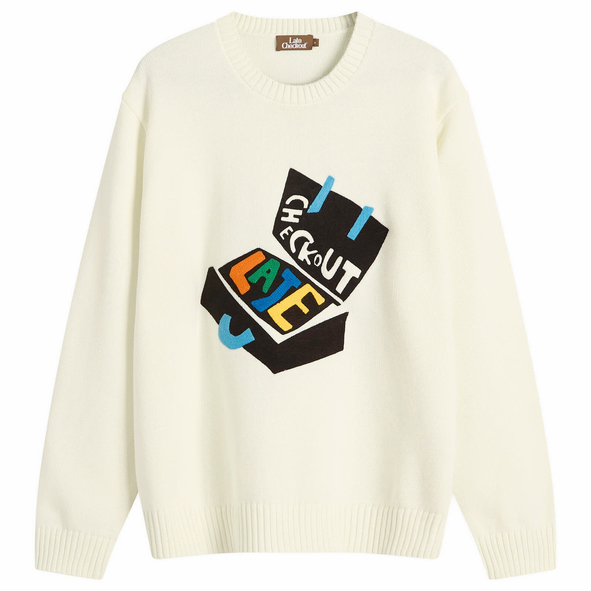Late Checkout Men's Suitcase Jumper in White