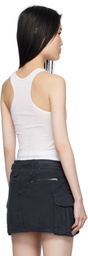 Alexander Wang White Crystal Hotfix Racer Tank Top