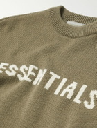 Fear of God Essentials Kids - Logo-Intarsia Cotton-Blend Sweater - Brown