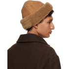 Cawley Tan Suede Back Curly Hair Sheepskin Beanie