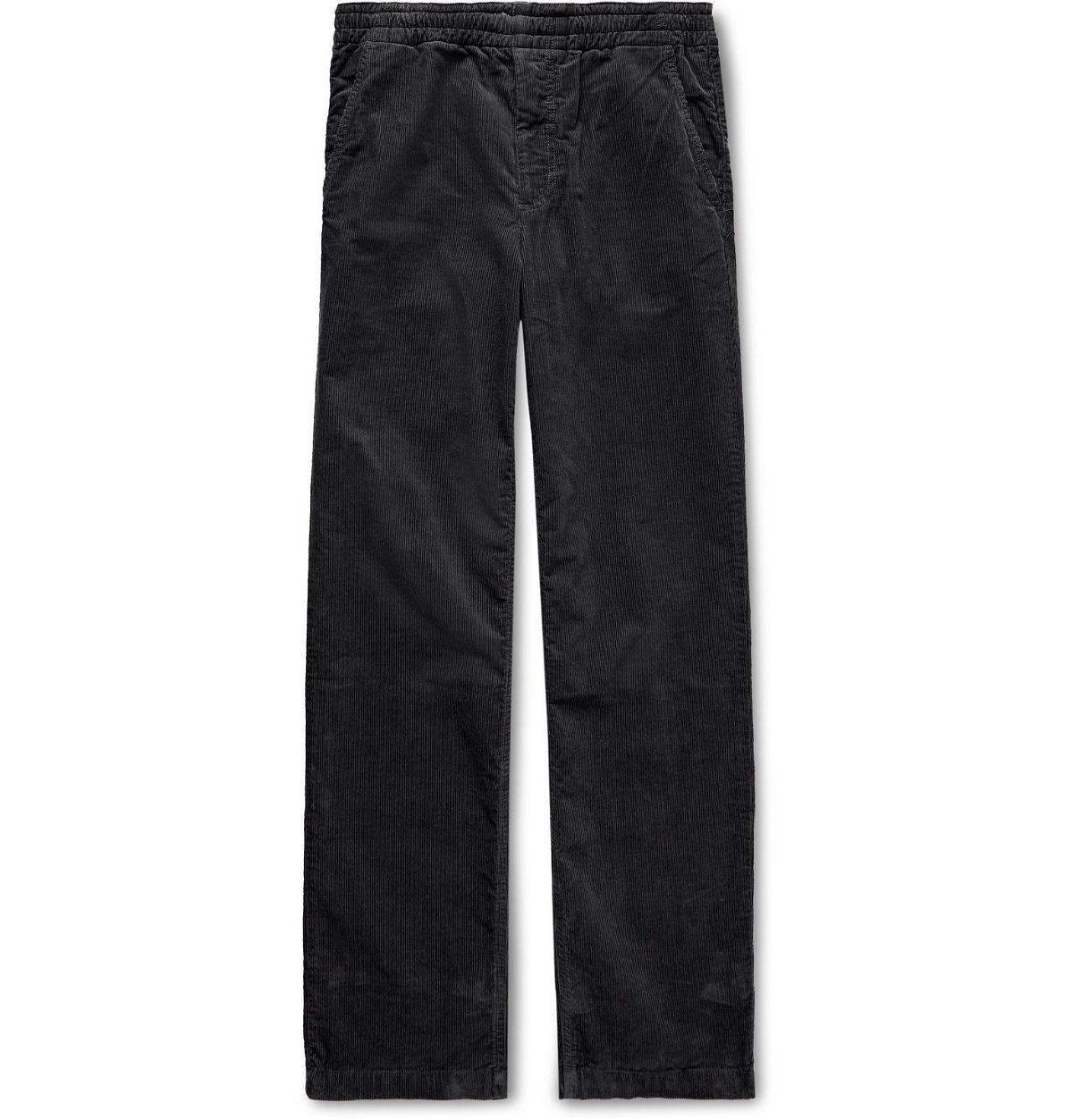 Photo: Norse Projects - Charcoal Evald Cotton-Corduroy Drawstring Trousers - Gray