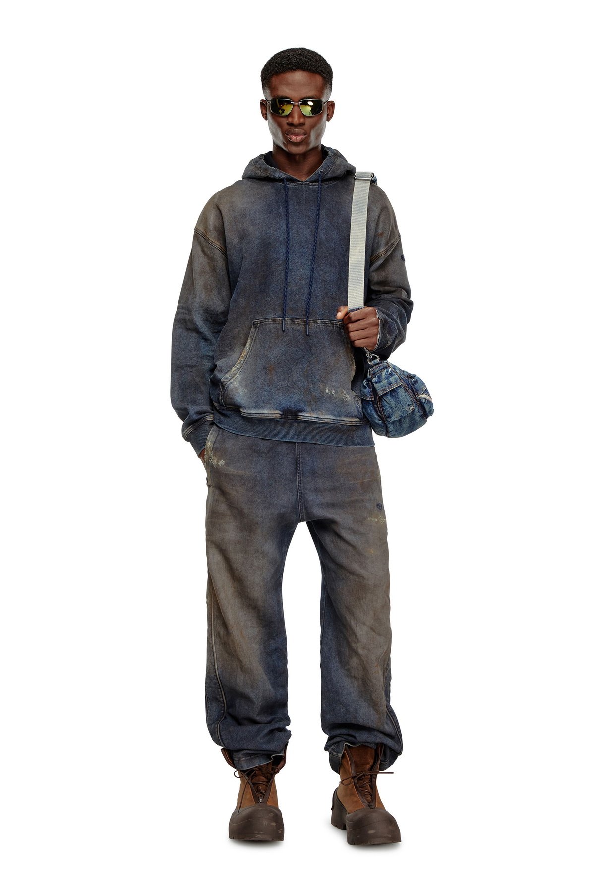 スウェット・トレーナー Diesel Stretch Denim Sweatshirt DIESEL◇D-Krib Ne ロゴパッチ デニム スウェットシャツ 送料込