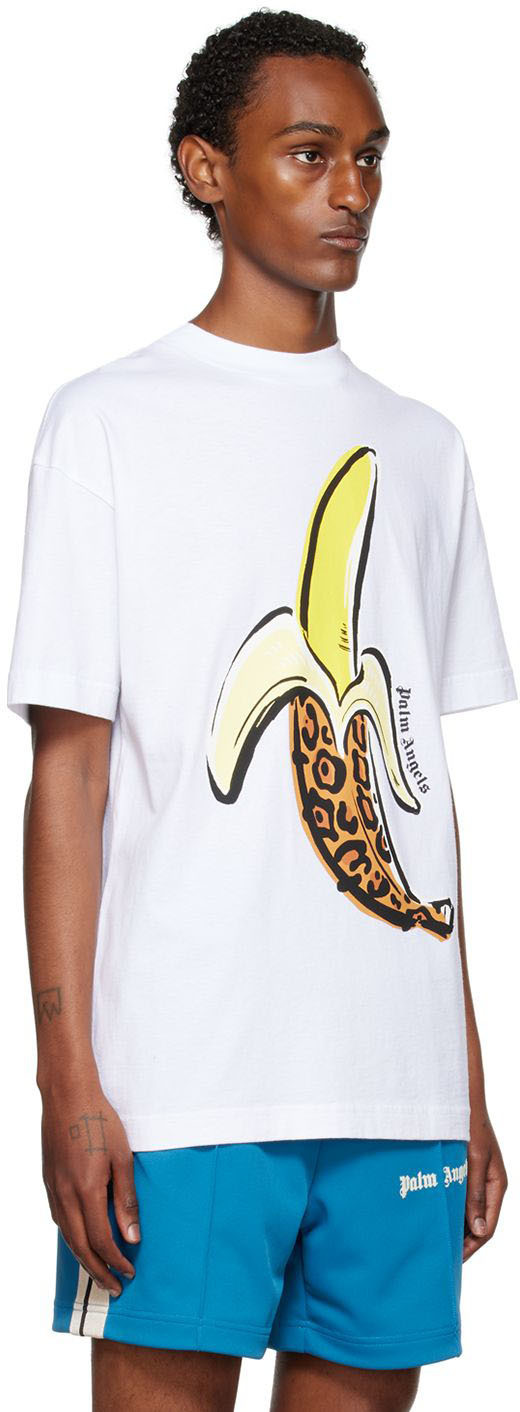 Palm Angels White Leopard Banana T-Shirt