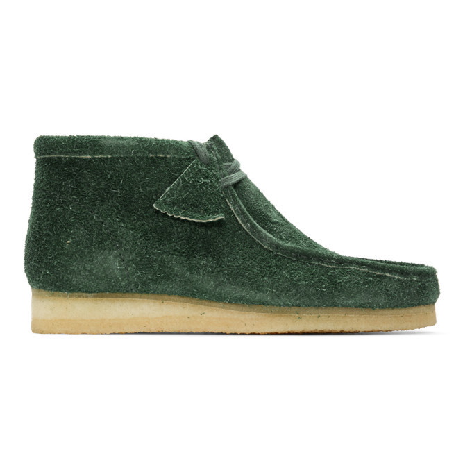 Photo: Clarks Originals Green Hairy Suede Wallabee Boots