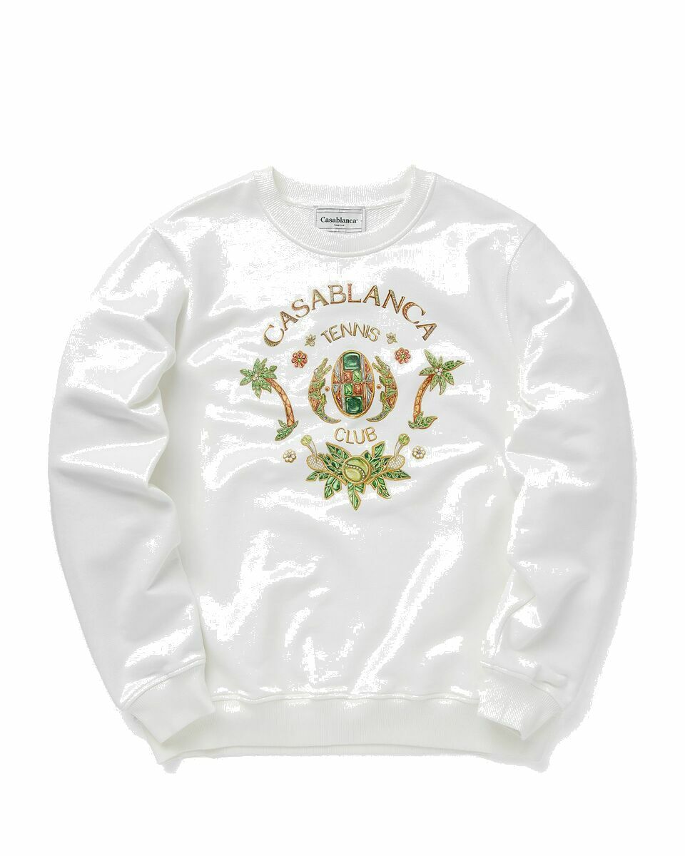 Photo: Casablanca Joyaux D'afrique Tennis Club Printed Sweatshirt White - Mens - Sweatshirts