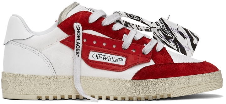 Photo: Off-White White & Red Vulcanized 5.0 Sneakers