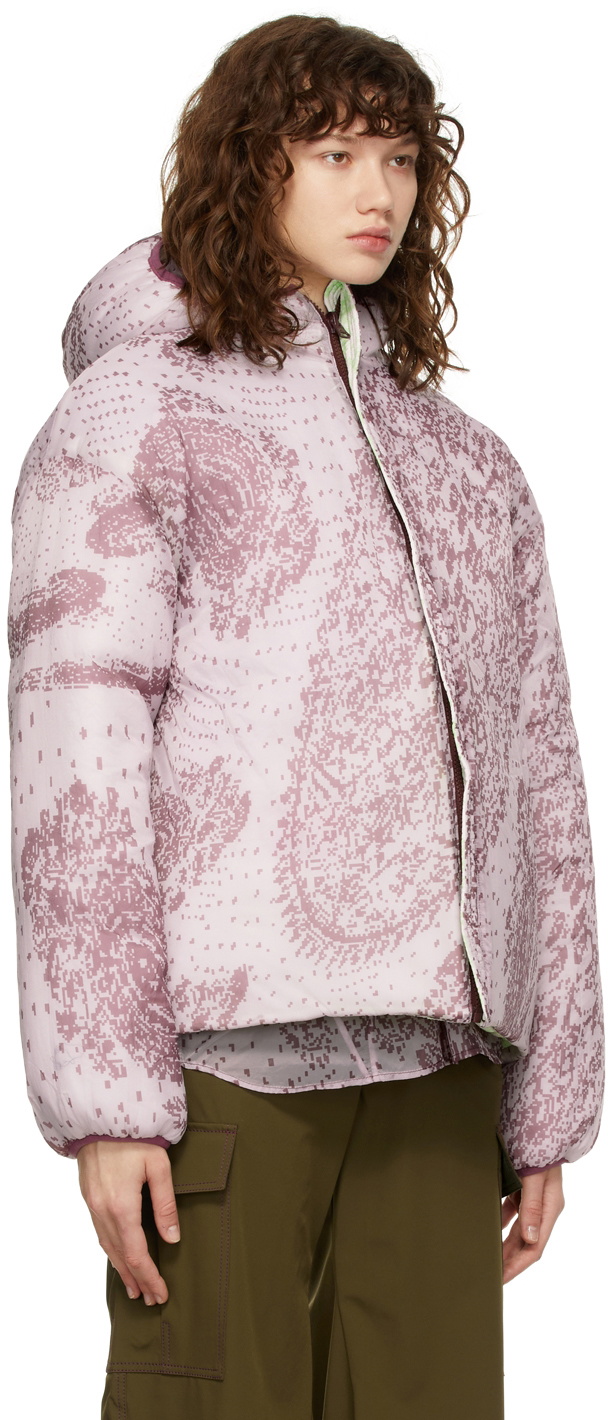 paria /FARZANEH Reversible Green & Purple After 8 Puffer Jacket