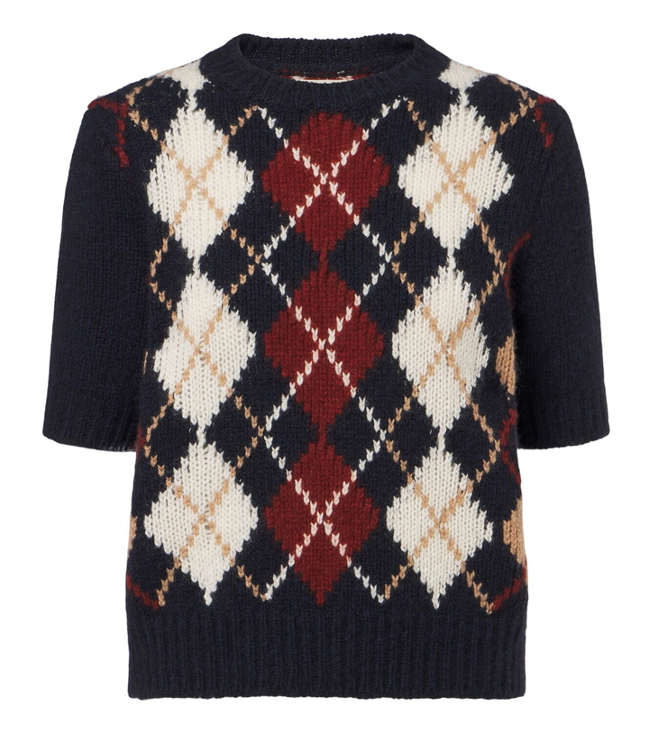 Photo: Khaite Lisa argyle cashmere and mohair sweater